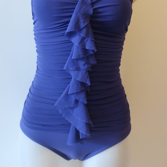 Womens Be Creative Purple Ruched One Piece Swimsuit S * - Picture 6 of 13